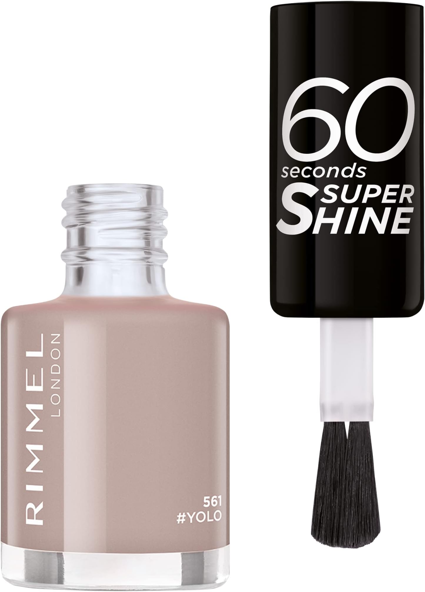 Rimmel London Colour Your Way 60 Seconds Super Shine Nail Polish - Quick Drying - Resists Chips & Fading, Lasts Up To 10 Days - Precise Application In One Stroke - 561 Yolo, 8 ml