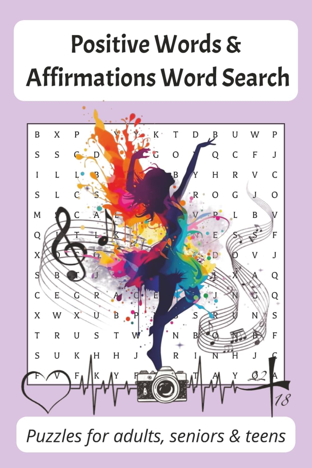 Positive Words & Affirmations Word Search: Word search with easy-to-read print about positive words, affirmations, mindfulness, self-care and more ... stress relief, and peaceful free time.