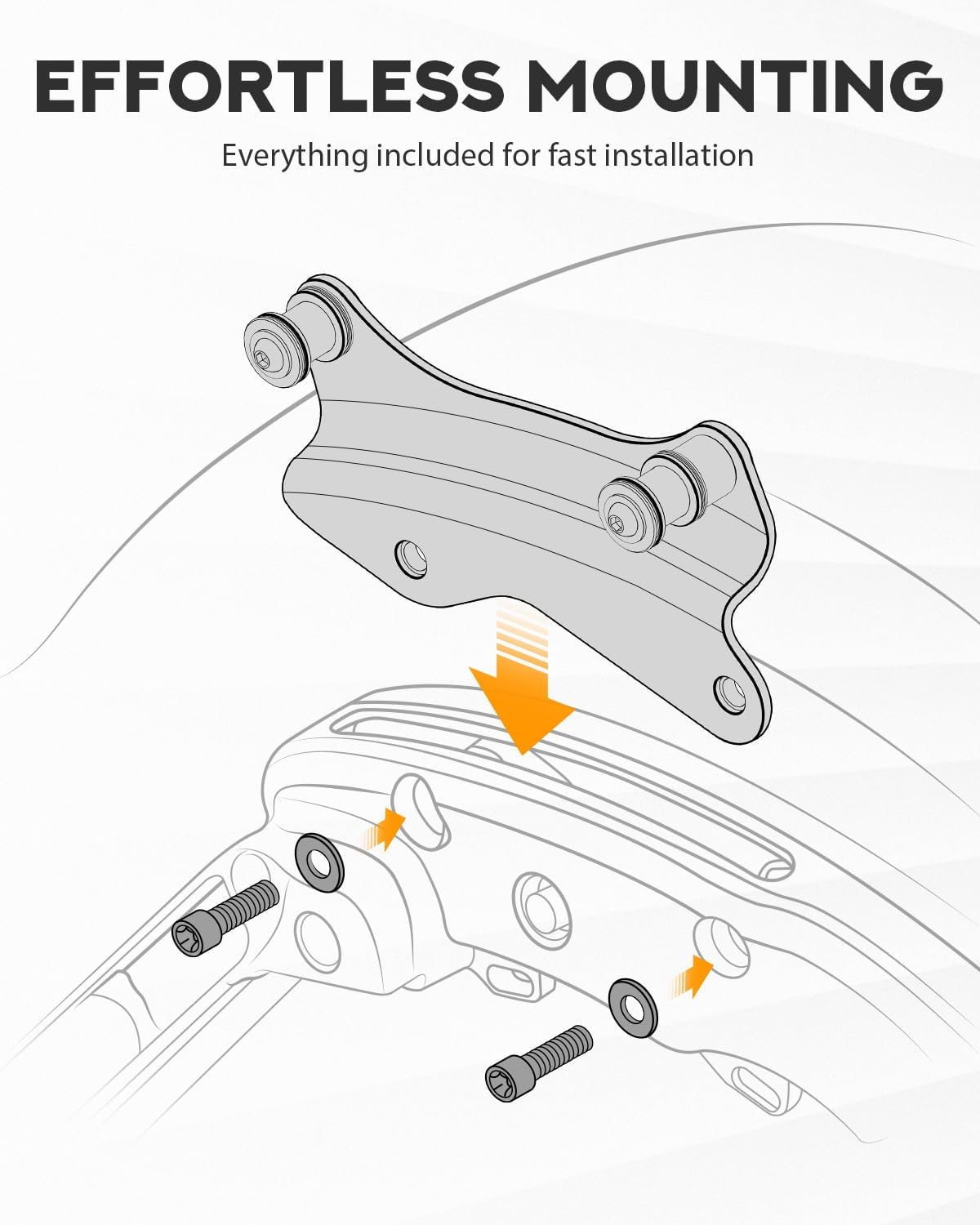 PBYMT 4 Point Docking Hardware Kit Vivid Black Quick Release Hardware Fit for Harley Davidson Touring Street Glide Electra Glide Road King Road Glide 2014 -Later