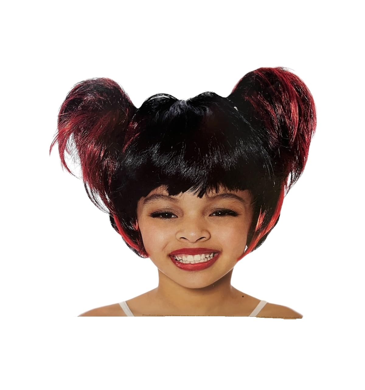 5 STAR BUYER RATED Kids' Halloween Wig - Pigtail Wig, Red Black (One Size fits most, ages 8+)