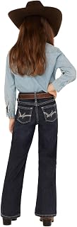 Wrangler Girls Pink Boot Cut Jeans Sizes 4-6X - Adjustable Waistband, Stretch Denim Western Style