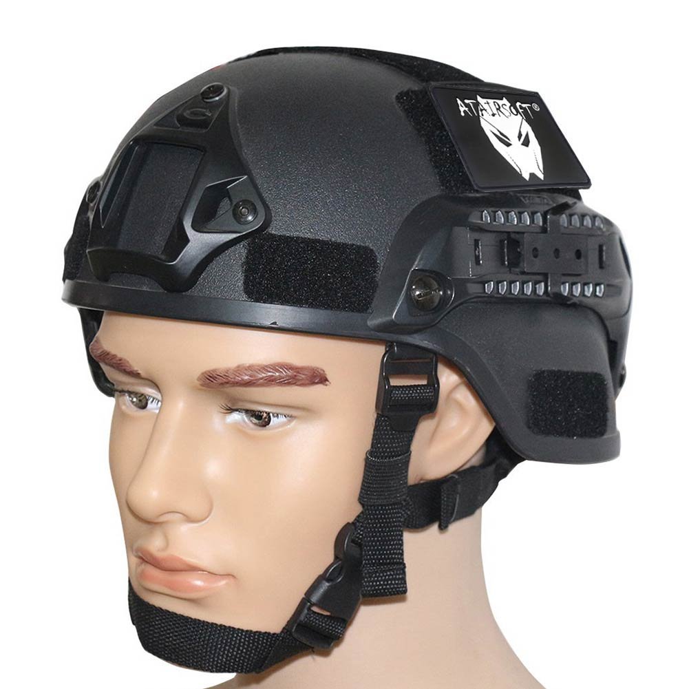 ATAIRSOFT MICH 2000 Stil Softair Taktisch Kampf Armee Militär Airsoft Paintball Helm mit Seitenschiene und NVG Montieren