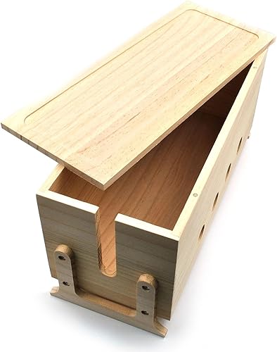 Miniatura 7 de Caja grande de organización de cables, caja oculta de cables de madera y organizador para regleta de alimentación, almacenamiento de cables para