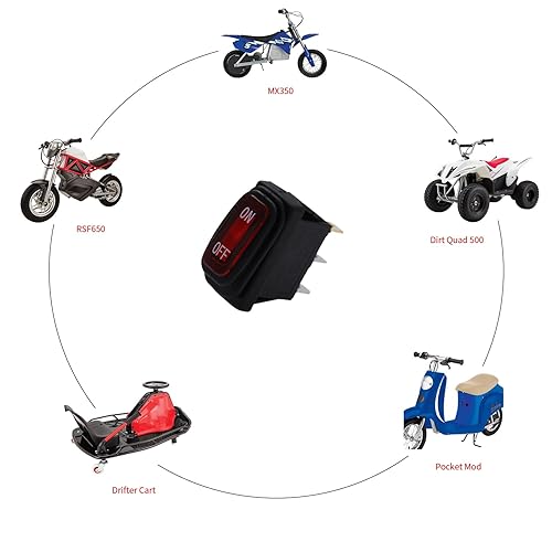 Miniatura 4 de KAMIER Interruptor de reinicio de encendido y apagado de repuesto para Razor MX350 MX400 SX350 Dirt Bike RSF650 E300 E200 E100 Pocket Mod Scooter
