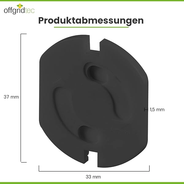 Offgridtec 20 x Kindersicherung Steckdose mit sicherem 2-Wege-Drehmechanismus, Wiederverwendbare Steckdosen-Kindersicherung, Langlebiger ABS-Kunststoff, Passend für Standard deutsche Stecker – Schwarz - 3