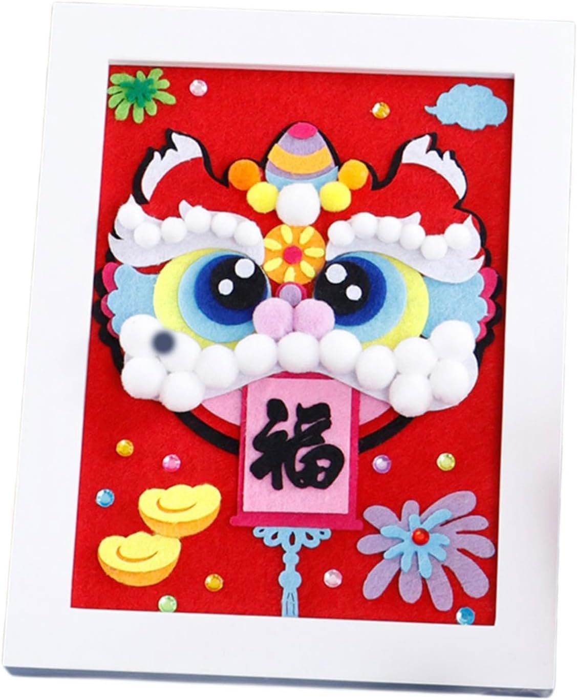 Lion Embroidery Stitching with Stickers Cartoon for Boys Girls Beginner A Crafts|Needlecrafts & Yarn|Embroidery & Cross Stitch|Hand Embroidery Cloth & Canvas|Embroidery Cloth/Fabric