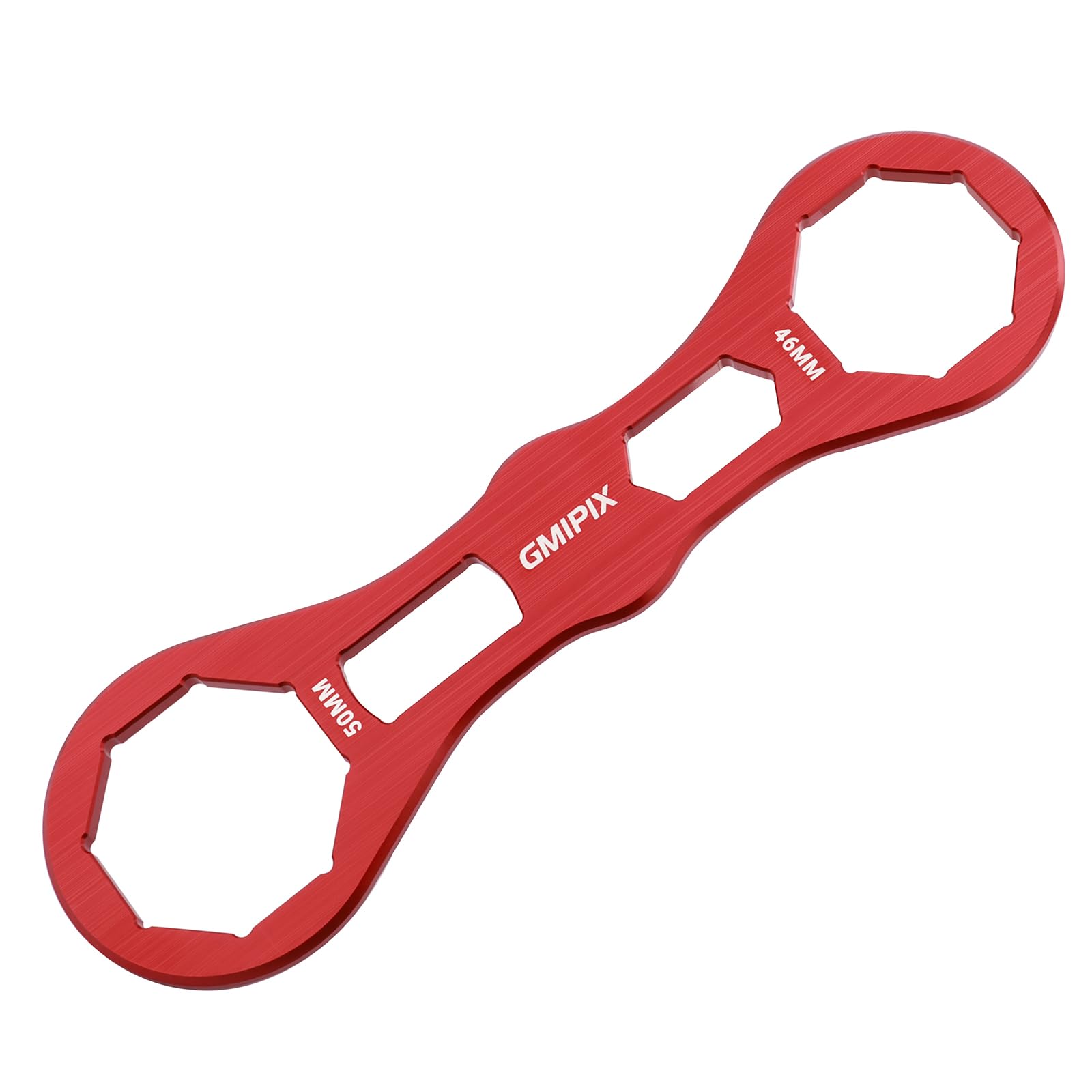 GMIPIX 46mm 50mm Fork Cap Wrench for Octagonal Motorcycle Fork Tube Cap Bolts Install and Removal Tool (Red)