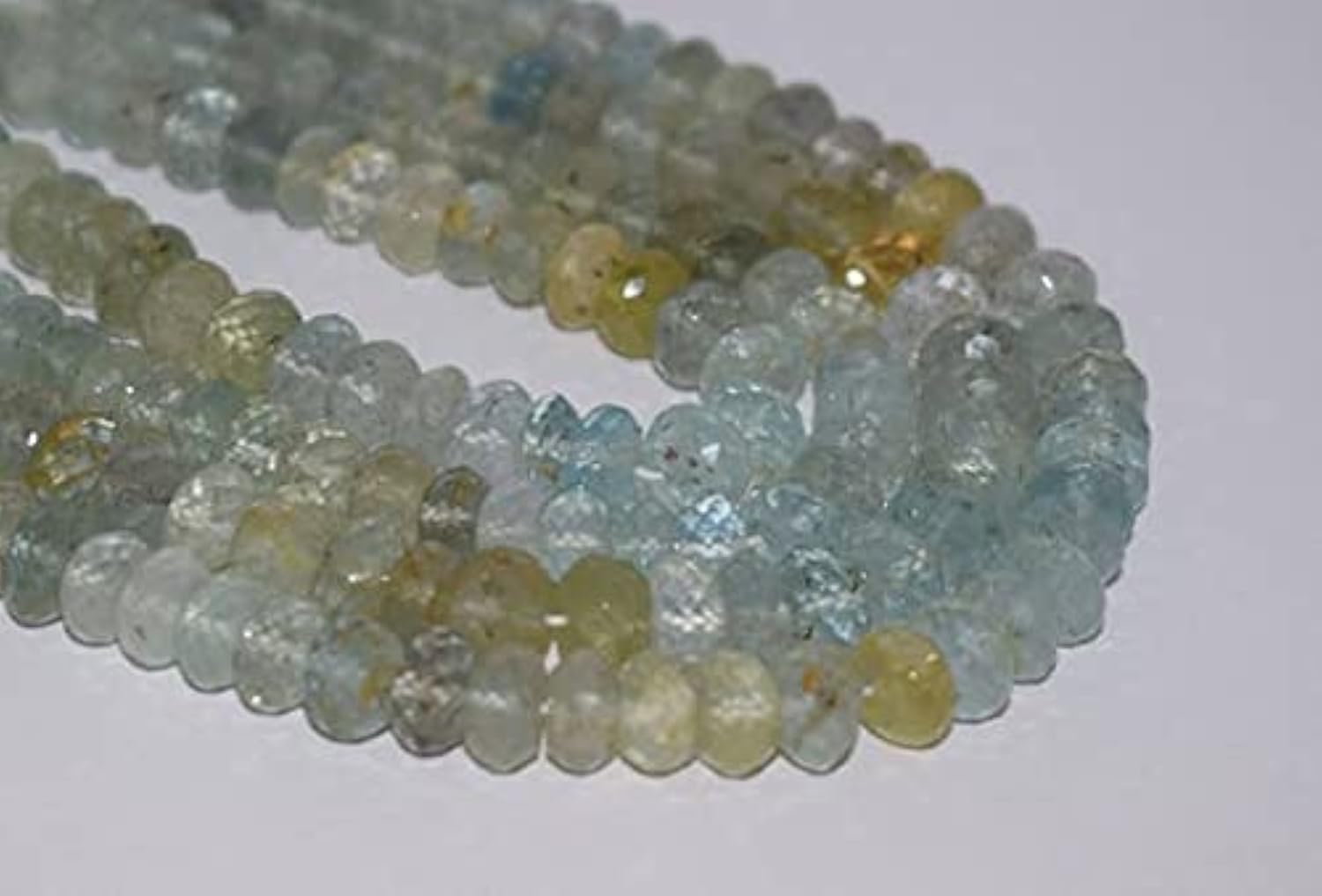 Perles de béryl bleu vert et aigue-marine 7mm pour ateliers créatifs et bijoux d'été