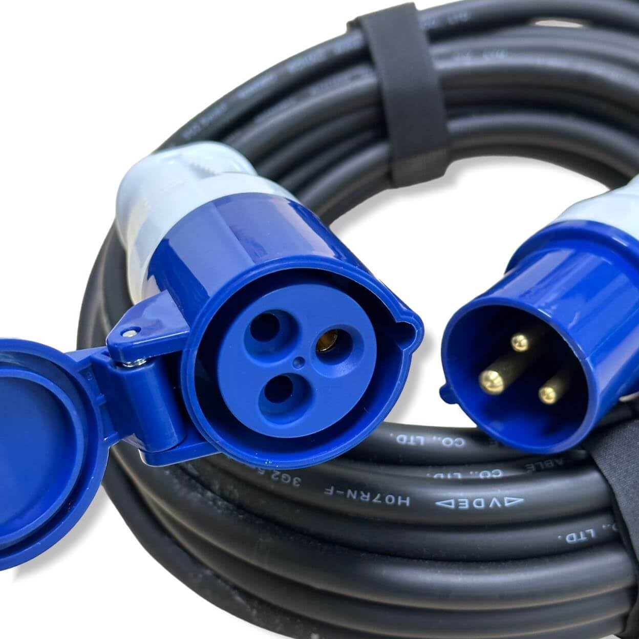 Set Cavo Campeggio 25m - Gomma H07RN-F 3G2.5 IP44 - Con 2 Adattatori CEE/Schuko - Per Camper, Roulotte, Barca - Foto 7
