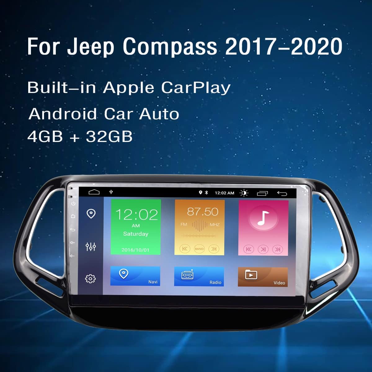 10 1 inch car stereo radio for jeep compass 2016 2018 with wireless carplay android 12 radio with bluetoothwifiswcmirror link support gps