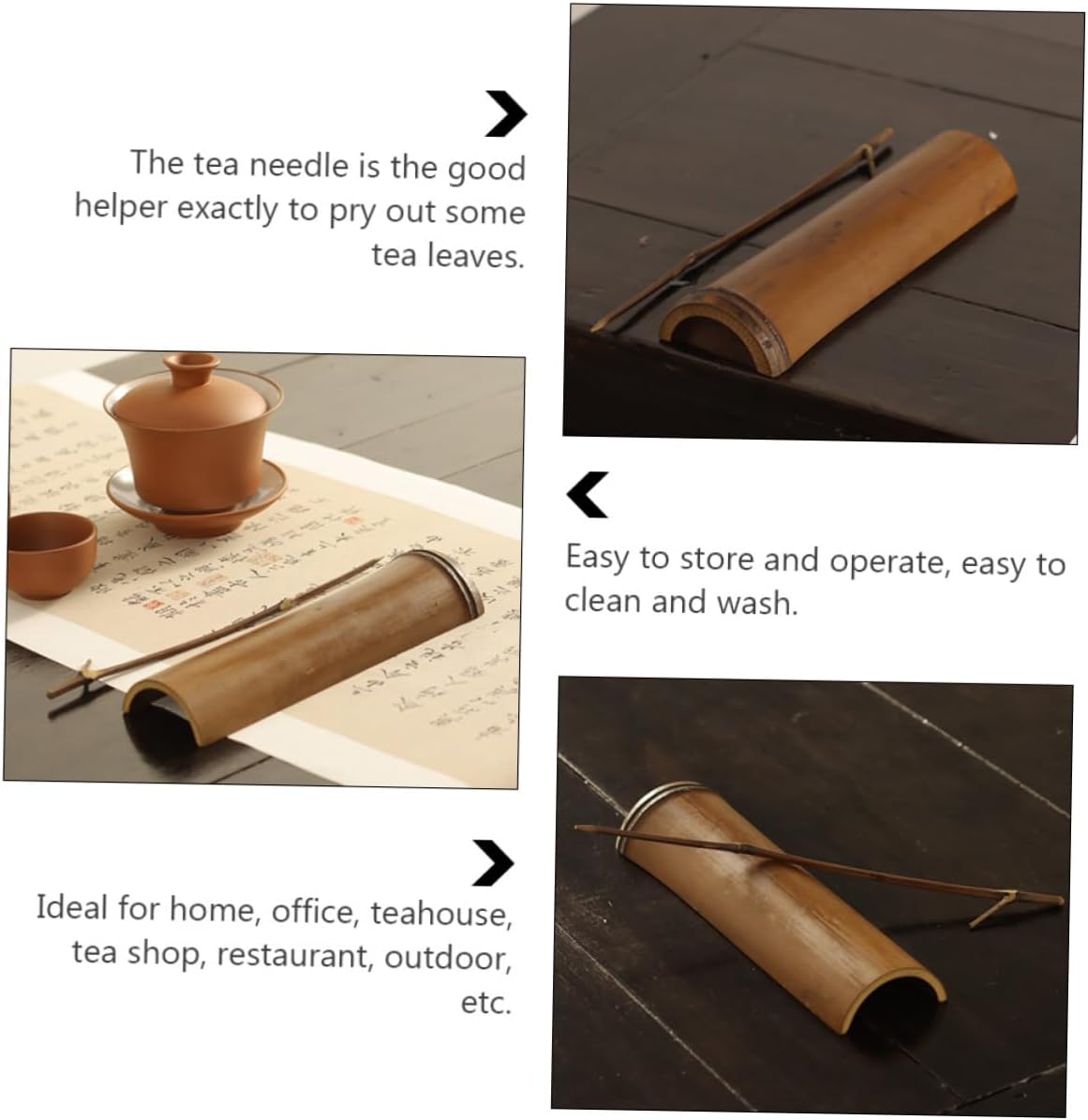LABRIMP 1set Bamboo Tea Scoop Set Natural Bamboo Tea Needle and Picking Tool for Loose for Shops Homes and Parties Easy to Clean and Store
