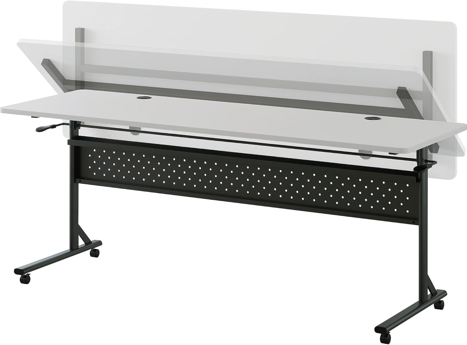 Lorell Shift 2.0 Flip & Nesting Mobile Table, Gray
