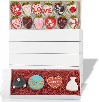RomanticBaking 20Pack 12x4.8x2Inch Easter Day Clear Cookie Boxes Chocolate Covered Strawberry Boxes Bakery Packaging for 12 Truffle Cakesickle Gift Mothers Day Christmas Valentines