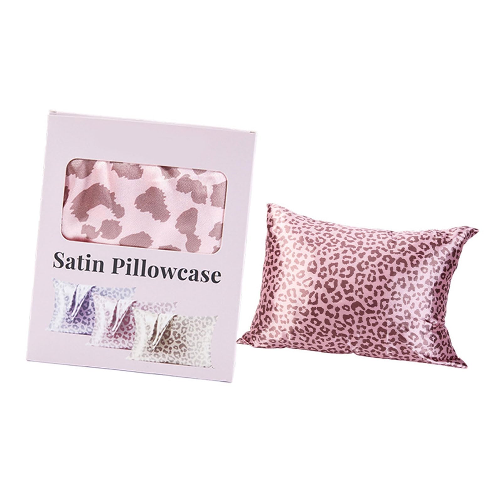 Buxuaaaa Luxurious Leopards Print Satins Pillowcase with Zippers Standard Size Pillow Case for Soft and Smooth Skin Comfort Satins Pillowcase