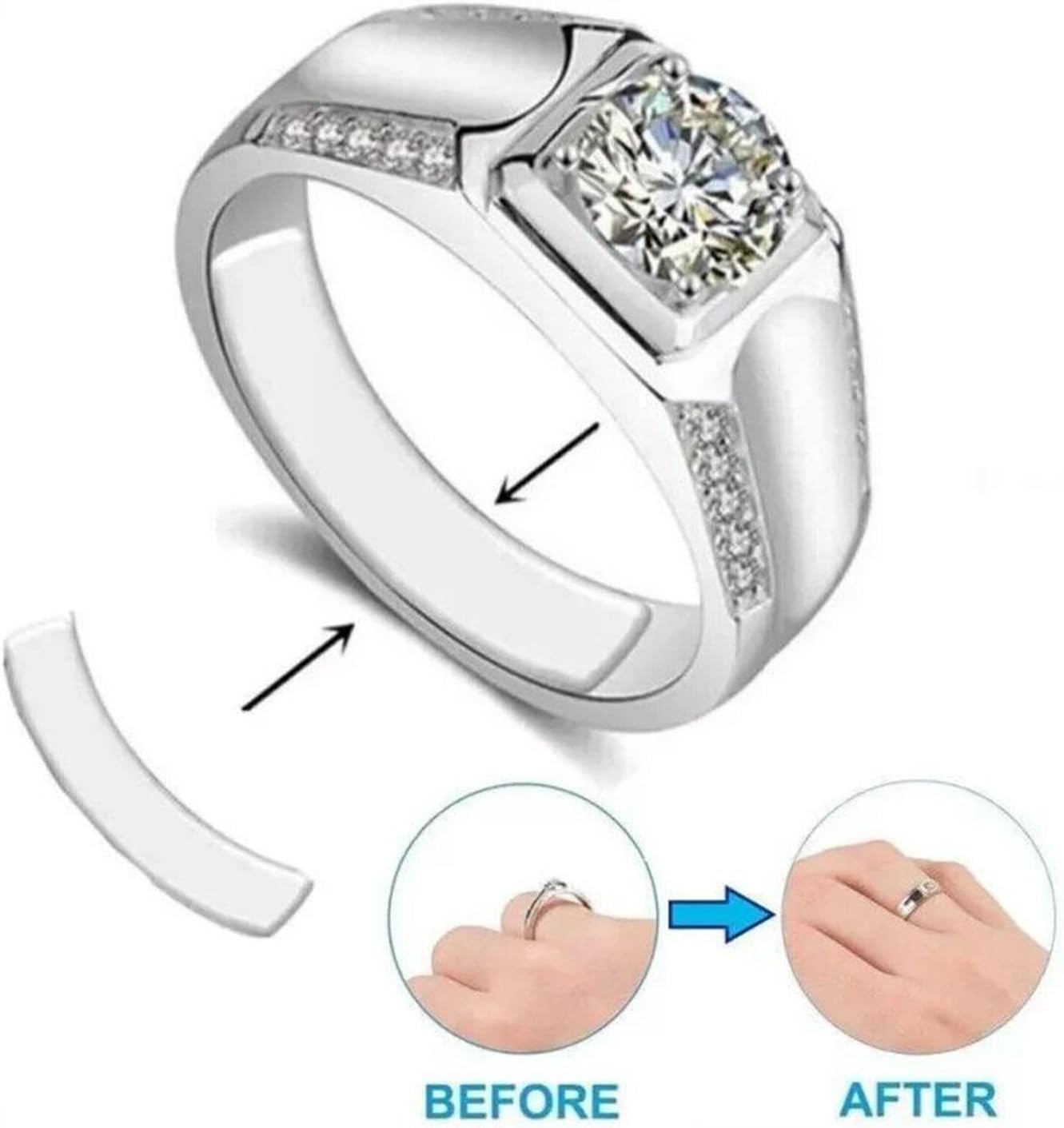 Ring Size Adjuster, Clear Silicone Ring Reducer, Comfortable Rings Guard