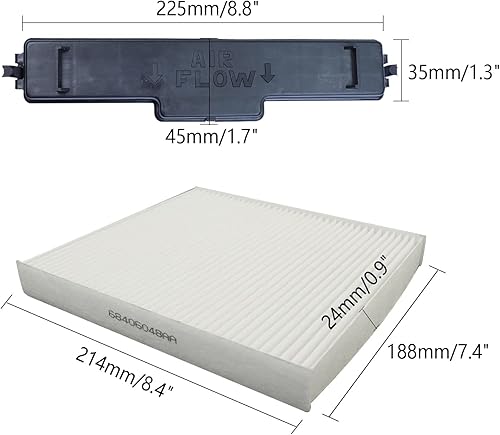 Miniatura 6 de 68406048AA Filtro de aire de cabina y puerta de acceso al filtro compatible con Dodge Ram 1500 2500 3500 4500 5500 Kit de filtro de aire de cabina