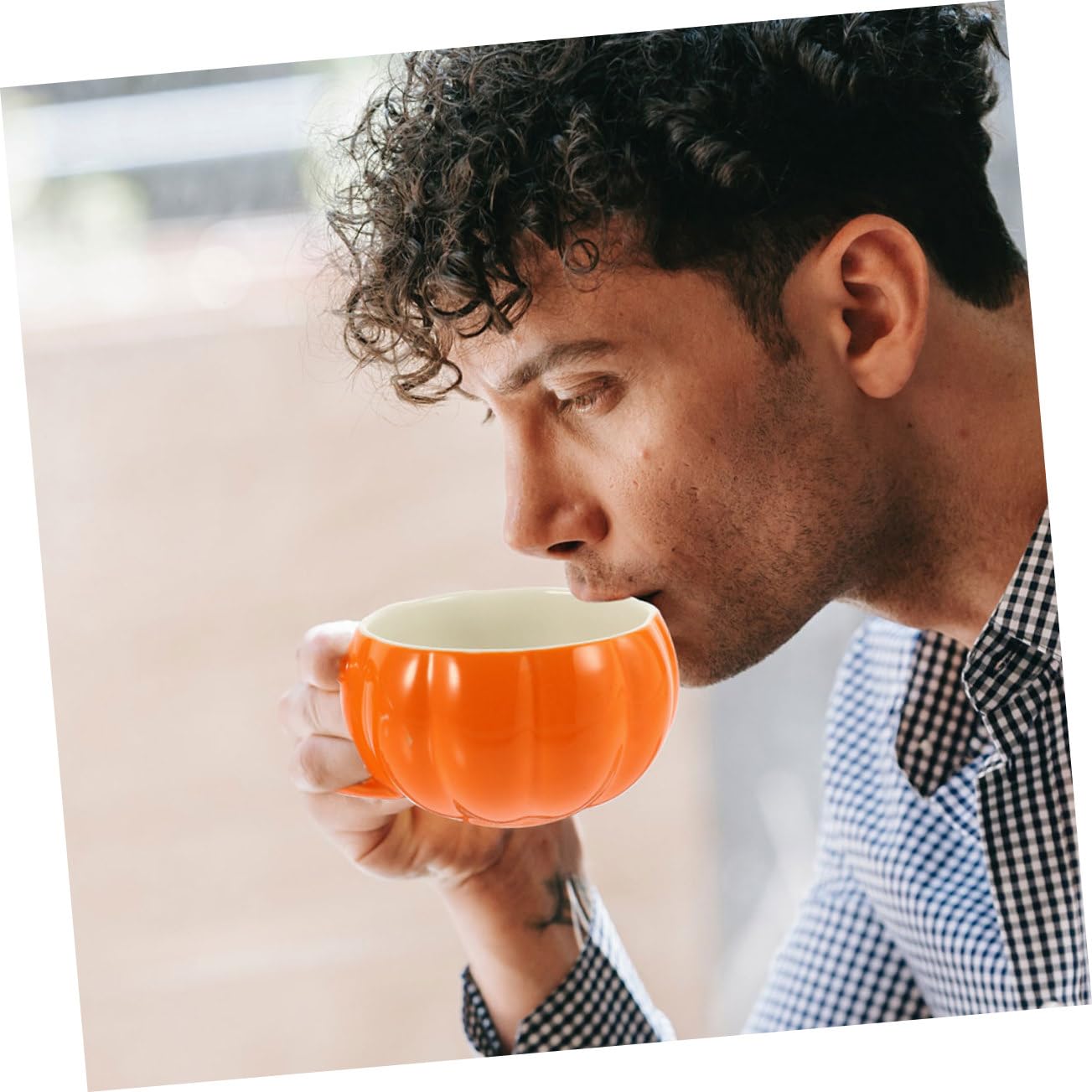 Cabilock 4 Sätze Kürbisbecher aus Keramik kaffeetassen kaffeebecher to-go Zuckerschüssel Becher in Kürbisform Plüsch suppentassen suppenschüssel Wasserkrüge aus Keramik Keramikbecher Orange