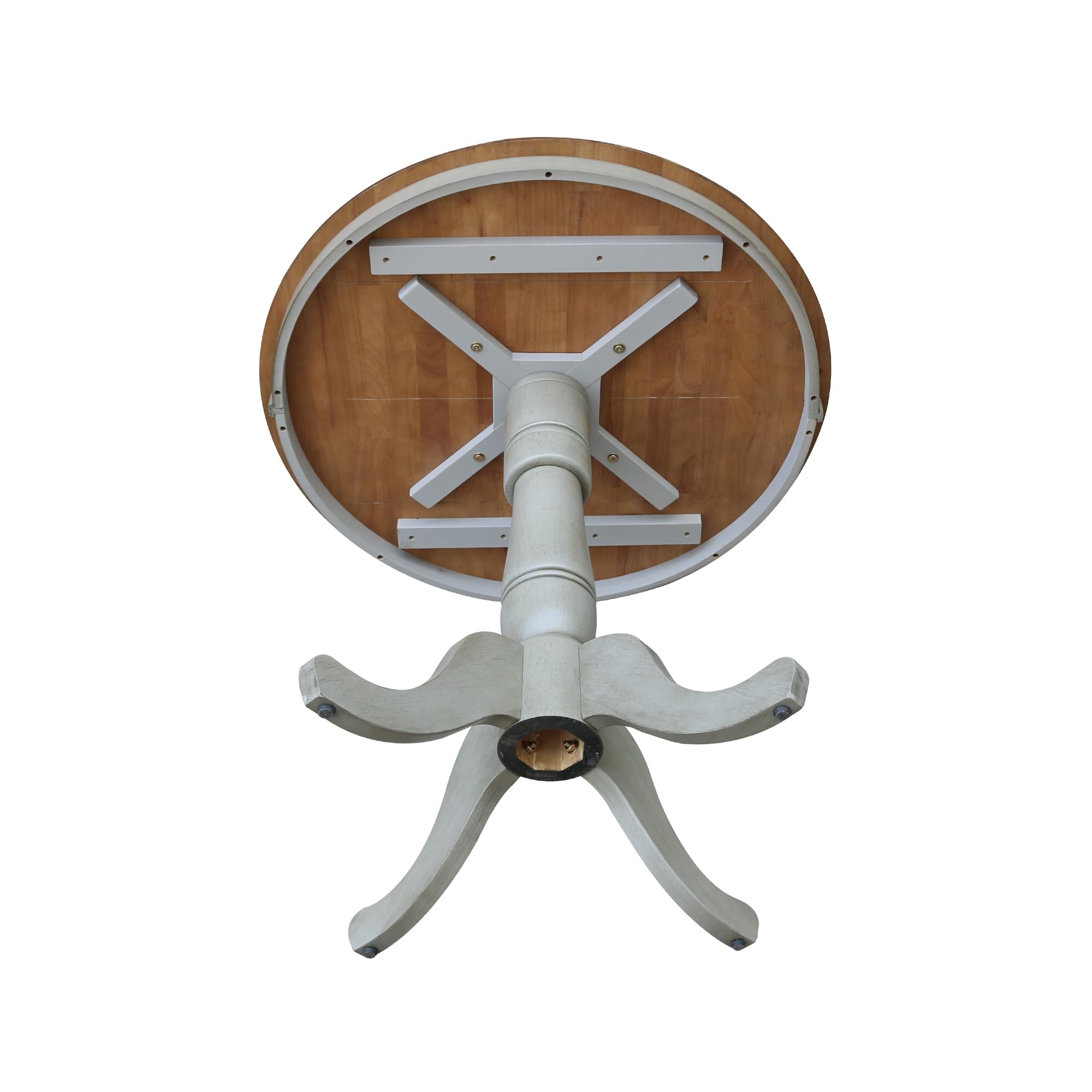 IC International Concepts 36-Inch Round Top Pedestal Table, Counter Height,  Durable Wood Construction, Ideal for Dining and Living Room - Hickory/Stone  Finish : Amazon.sg: Home