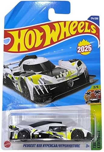 Hot Wheels Peugeot 9X8 Hypercar [White] Exotics 2/5, 174/250, New for 2025!, 1:64 Scale Diecast Vehicle