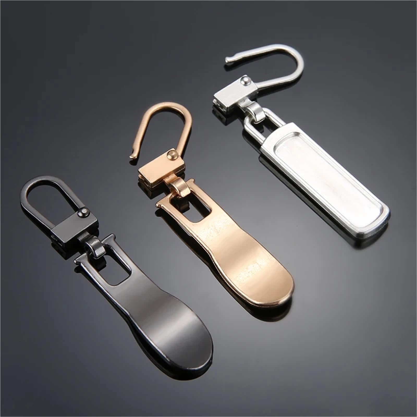 Tiradores de cremallera, 10 tiradores de cremallera desmontables para maletas, bolsas, ropa, manualidades de costura (plata antigua)