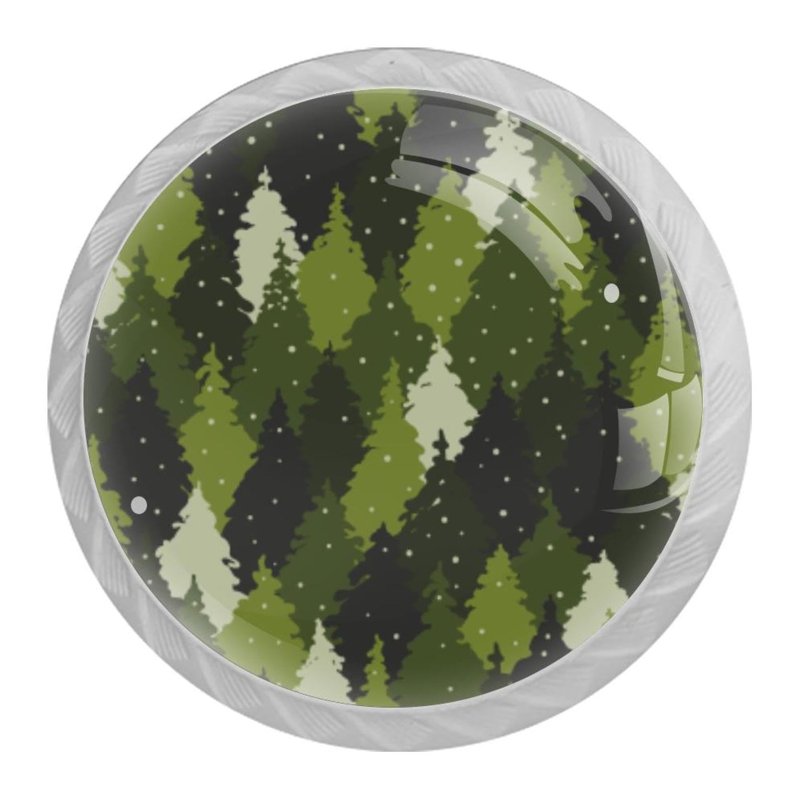 Tqmspg Multi12 4 Pieces Drawer Pulls Camouflage Print Door Knobs Dresser Handles For Kitchen Wardrobe Cupboard Hardware Furniture