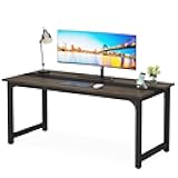 LITTLE TREE 63 Inch Large Executive Office Desk, Simple Computer Workstation with 31.5 inch Extra Wide Desktop for Home Office