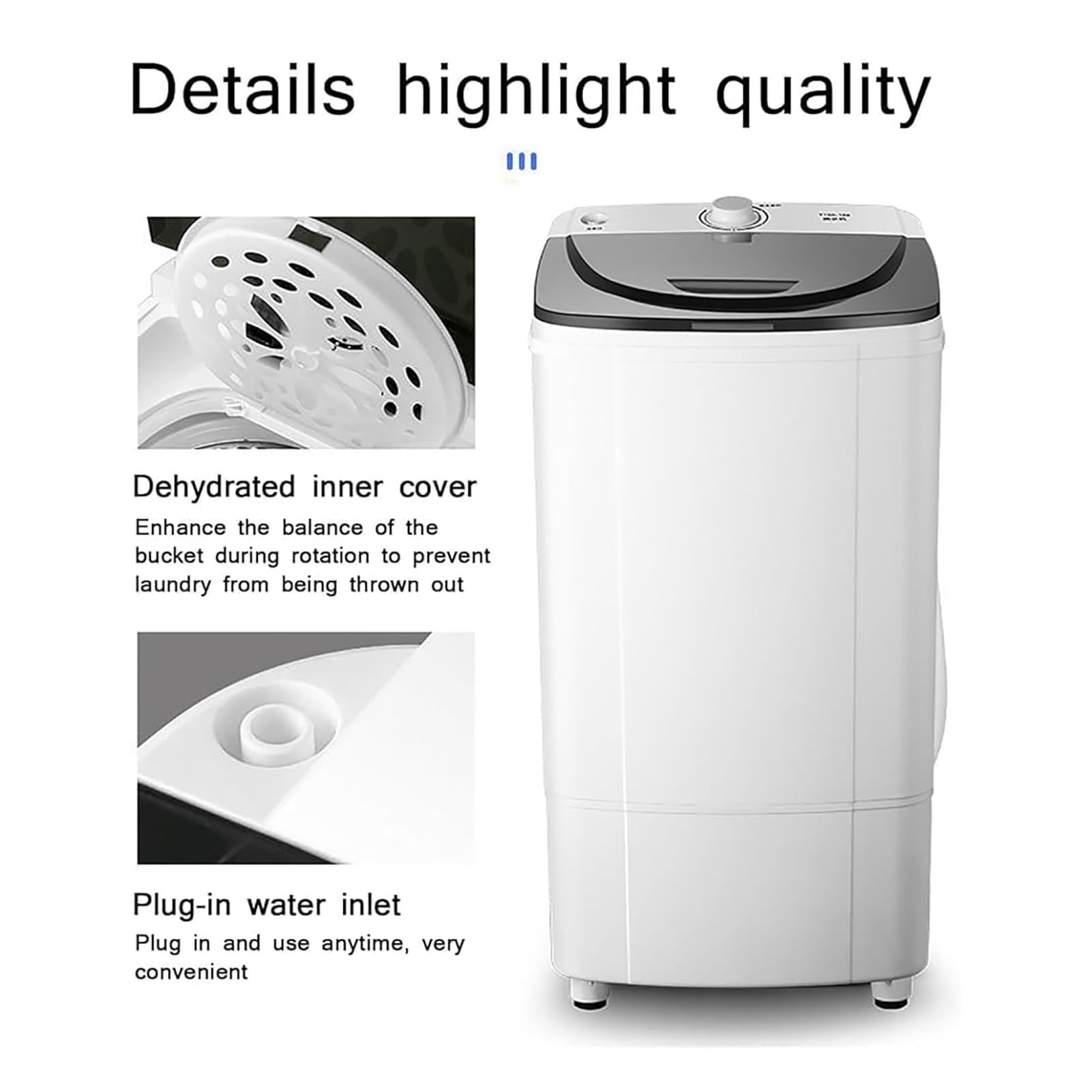 Asciugatrice A Gravità (10 Kg),Luce Blu A 360°, Risparmio Energetico Cilindro Interno In Acciaio Inossidabile + Design Della Manopola, For Appartamenti Da Campeggio
