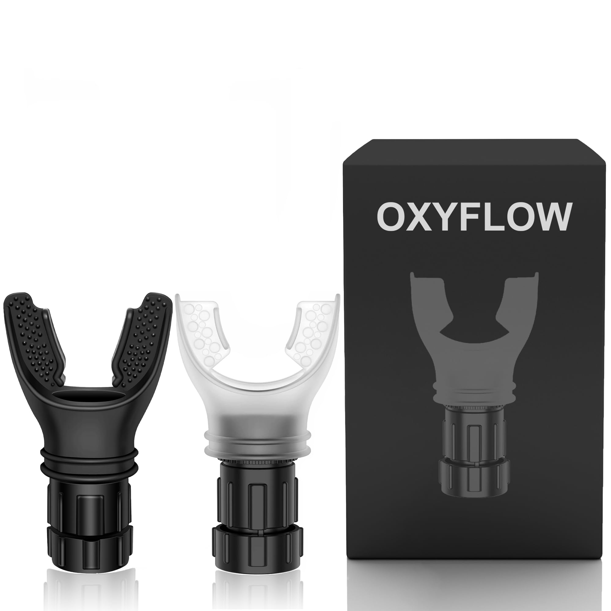 Generic Oxyflow Portable Adjustable Trainer for Oral and Muscular Exercise - for Daily Fitness Training, Easy to Clean, White+Black