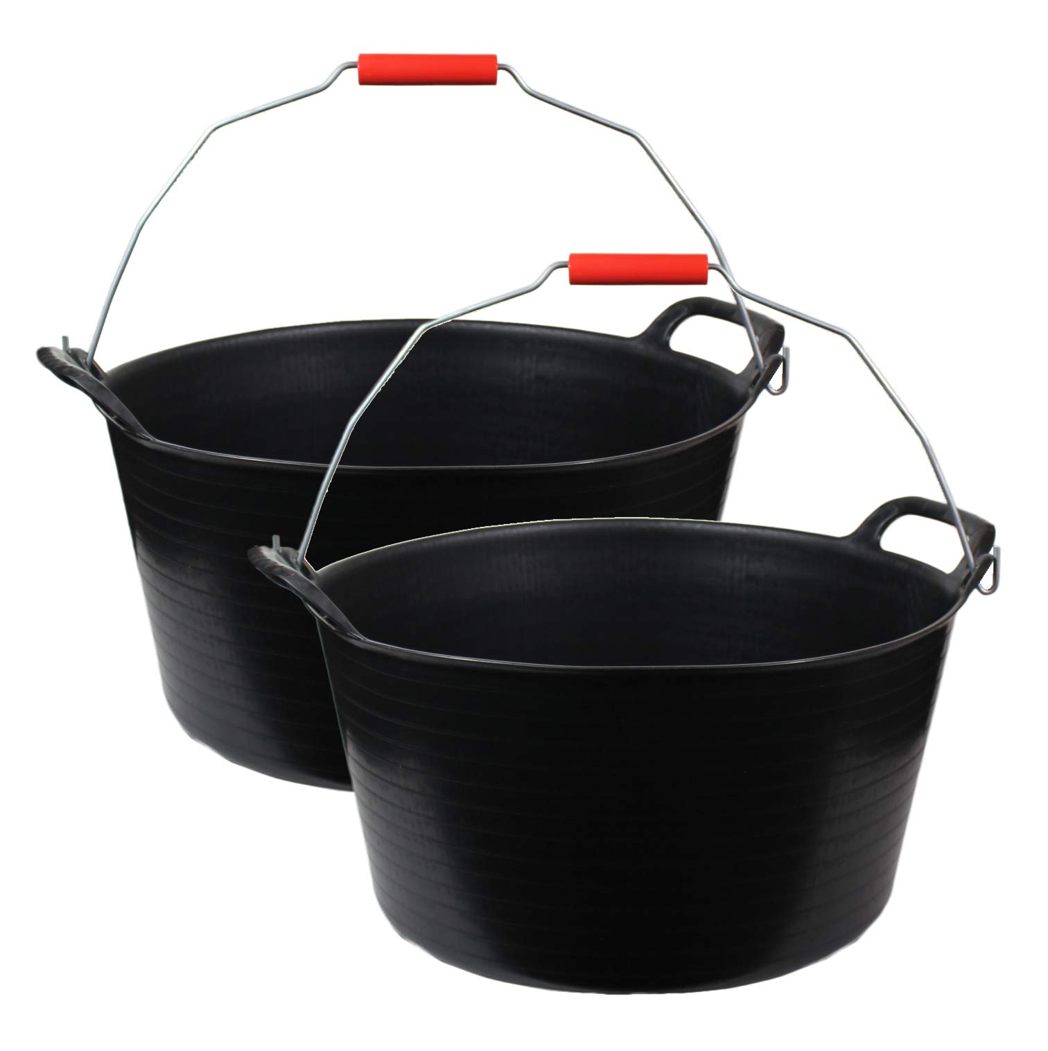 Muddy Hands 25 Litre Black Large Flexi Tub with Carry Handle Versatile Multi Purpose Flexible Rubber Storage Container Bucket (2)
