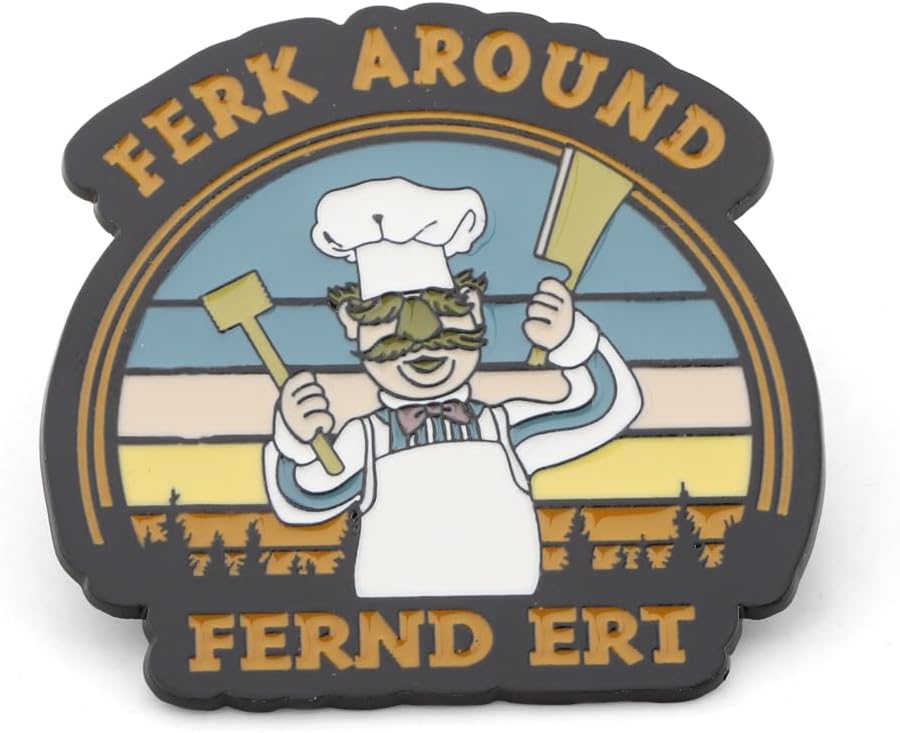 AKTAP Swedish Chef Inspired Pins Cartoon TV Show Jewelry Accessories Chef Fans Gifts Cook Lover Brooch