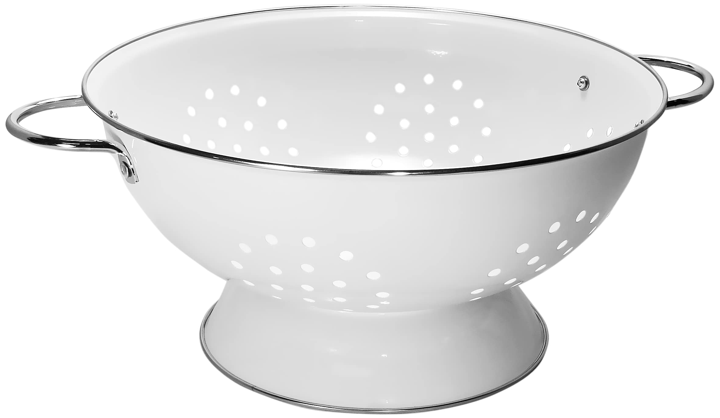 Reston Lloyd Calypso Basics Extra Large Enameled Colander with Solid Base, Strainer with Handles, for Pasta