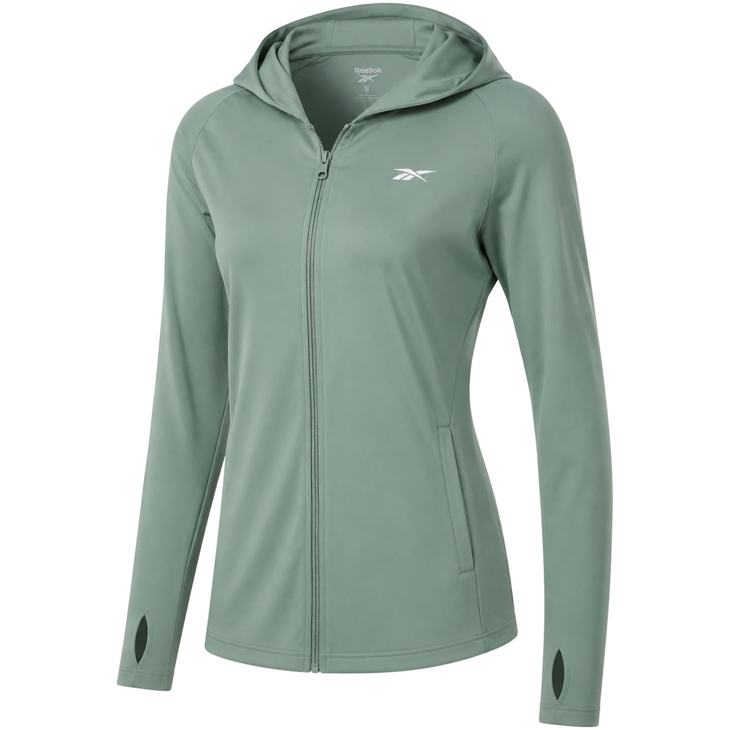 reebok women's sun hoodie, long sleeve rash guard swim shirt, workout top