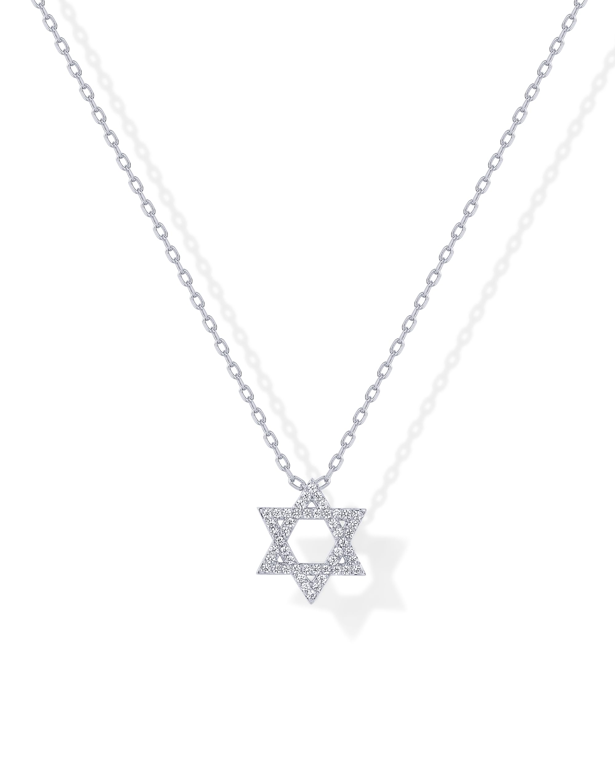 PAVOI14K Gold Plated Star of David Pendant Necklace for Women | Cubic Zirconia Dainty Religious Jewish Jewelry
