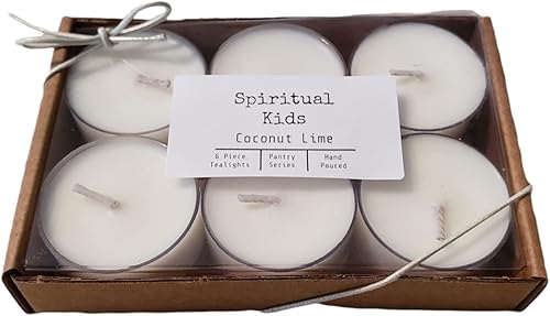 Coconut & Lime Soy Tealights 6 Count Hand Poured with All Natural Soy Wax and FragrantEssential Oils! Fruity Tealights Birthday Gift Christmas