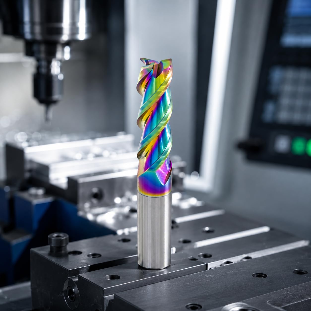 TJR 3-Schneider Fräser Set (6/8/10/12mm) mit DLC Beschichtung für Aluminium & NE-Metalle – CNC Hartmetall Schaftfräser Hochgeschwindigkeit – Präzisions Fräswerkzeuge für Schruppen & Schlichten – Lange