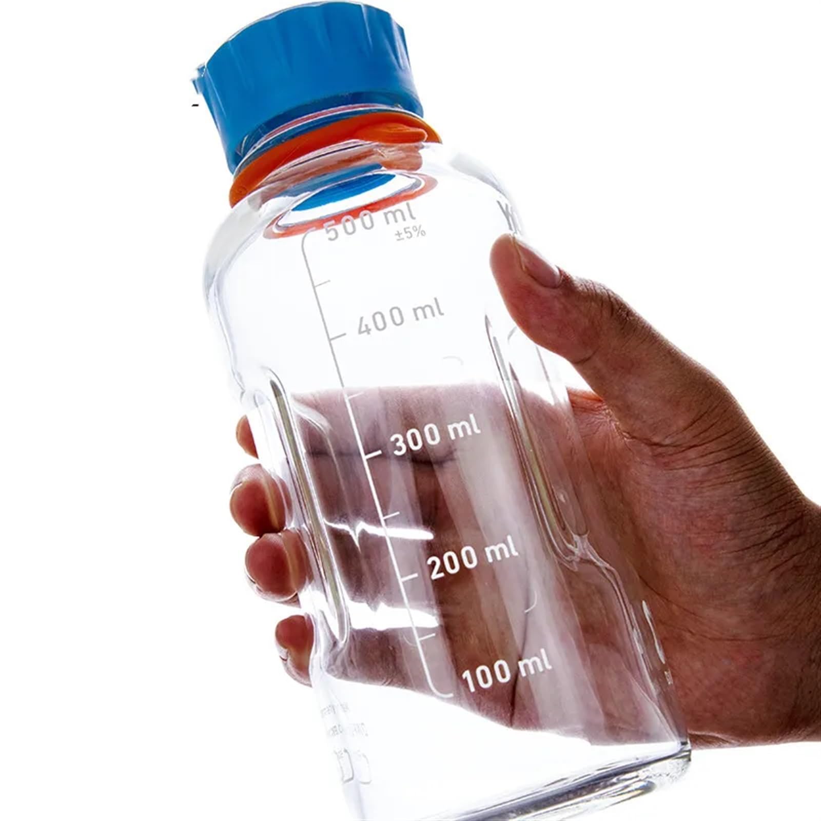 Butelka na odczynniki, Szklana butelka na odczynniki laboratoryjne 125-1000 ml, niebieska nakrętka(250ml)