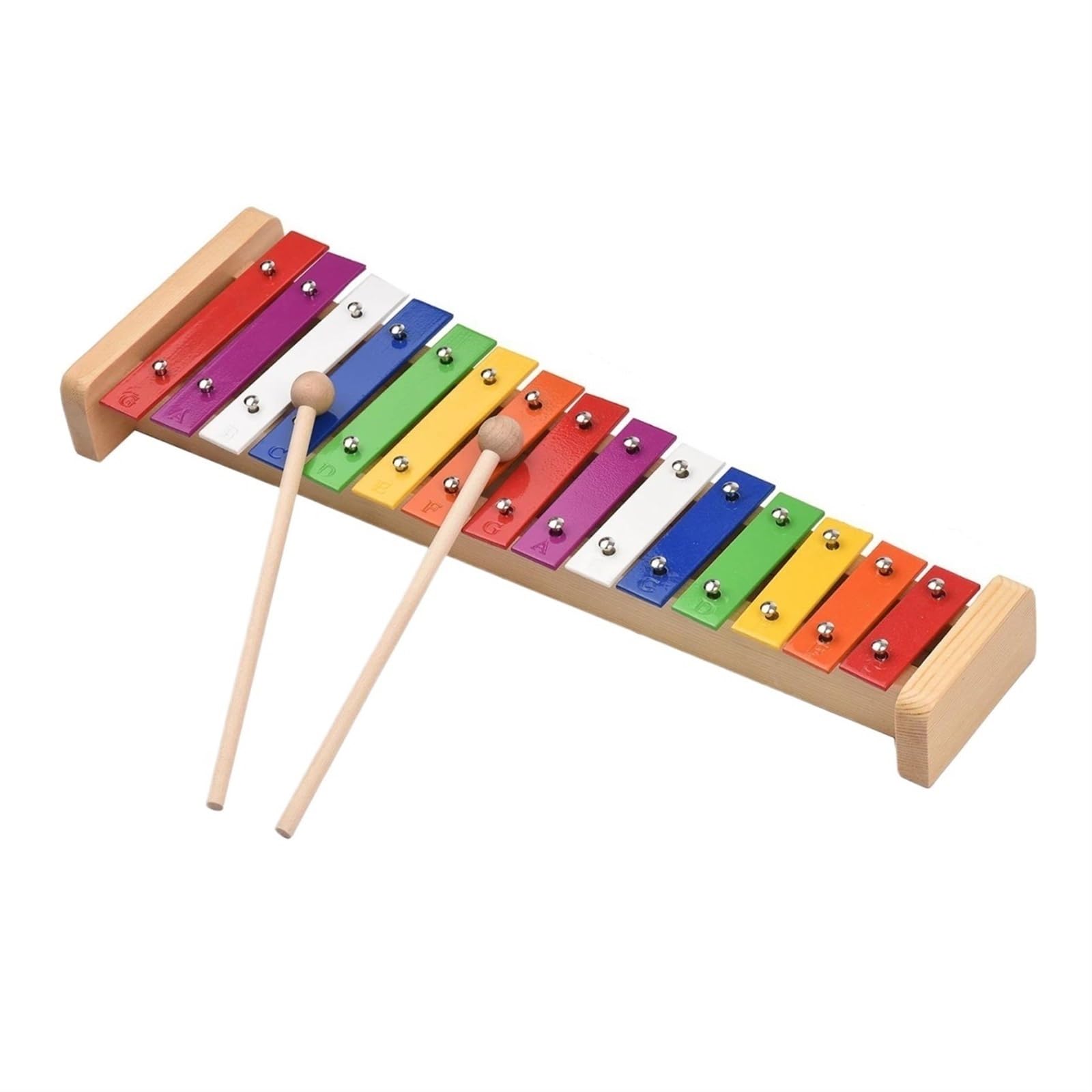 Ksylofon 15 Uwaga Glockenspiel Ksylofon Drewniana Podstawa Kolorowe Aluminiowe Pręty Instrument Muzyczny Perkusja
