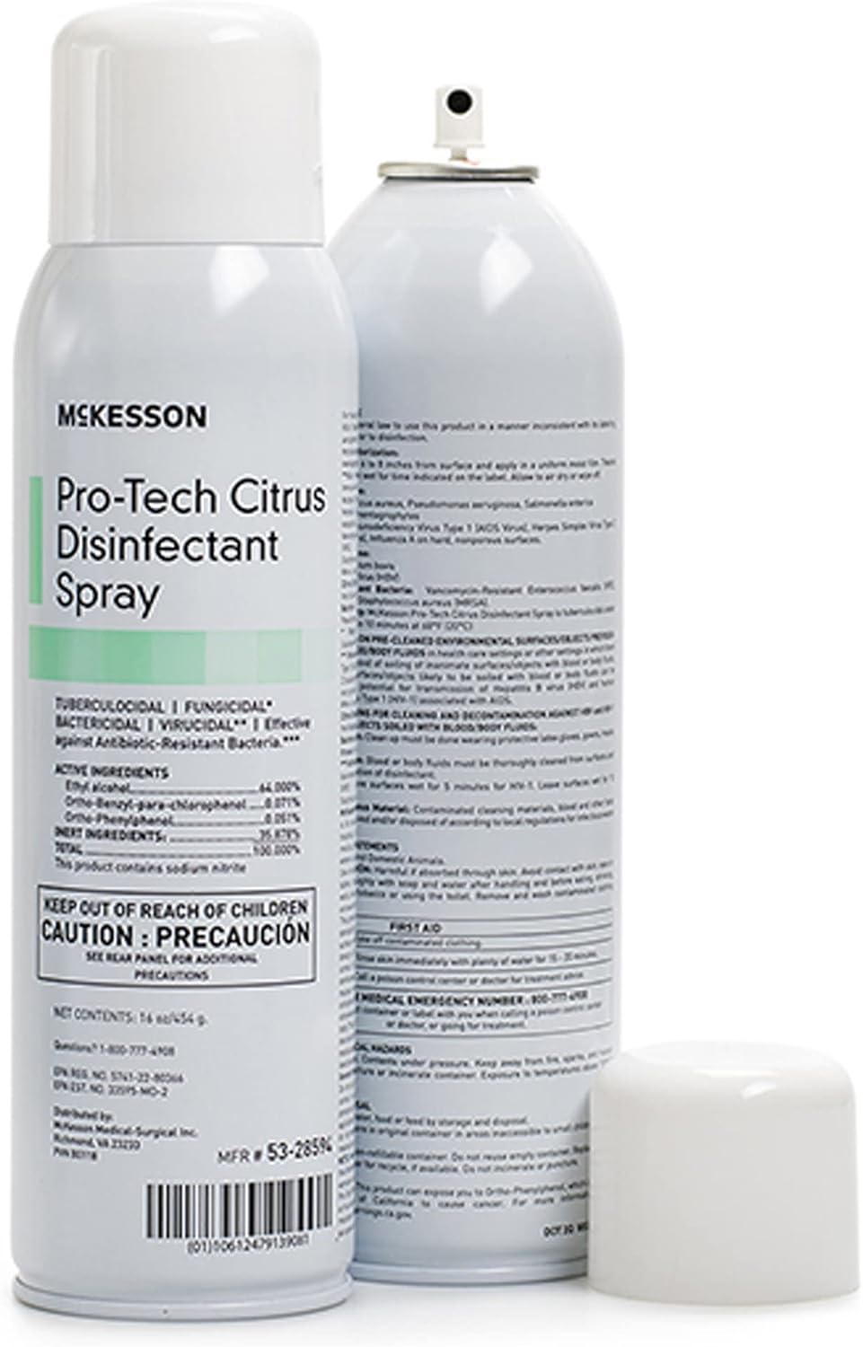 McKesson Pro-Tech Surface Disinfectant Spray - Alcohol-Based, Citrus Scent, Non-Sterile - Aerosol Can, 16 oz, 1 Count, 12 Packs, 12 Total
