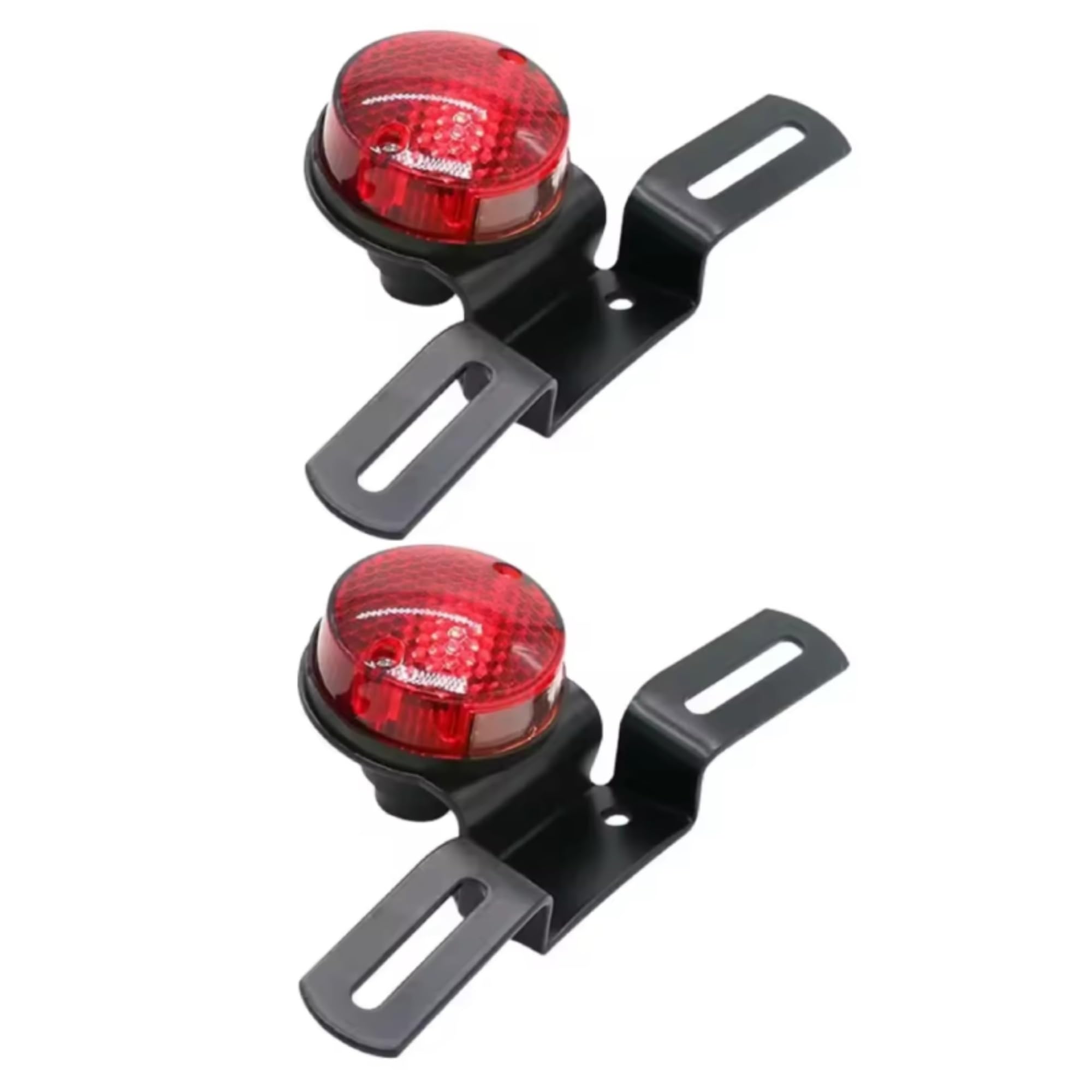 światło hamowania światło do motocykla Do Choppera Bobbera | Lampa światła stopu tylnego hamulca z mocowaniem tablicy rejestracyjnej(2pcs black red)