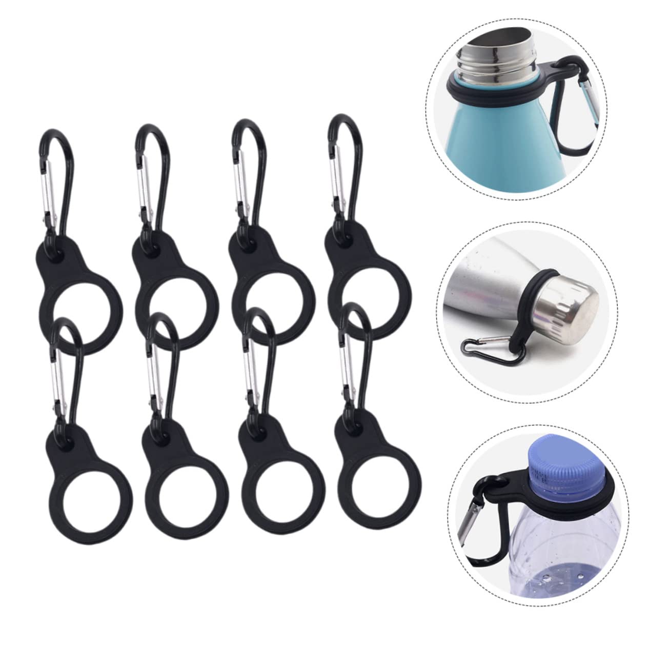 Toddmomy Wasserkocher-aufhänger Schlüssel Wasserflasche Gehen Wandern Fitnessstudio Haken Groß Sport Tragbar Träger Flaschenregal Kieselgel Black