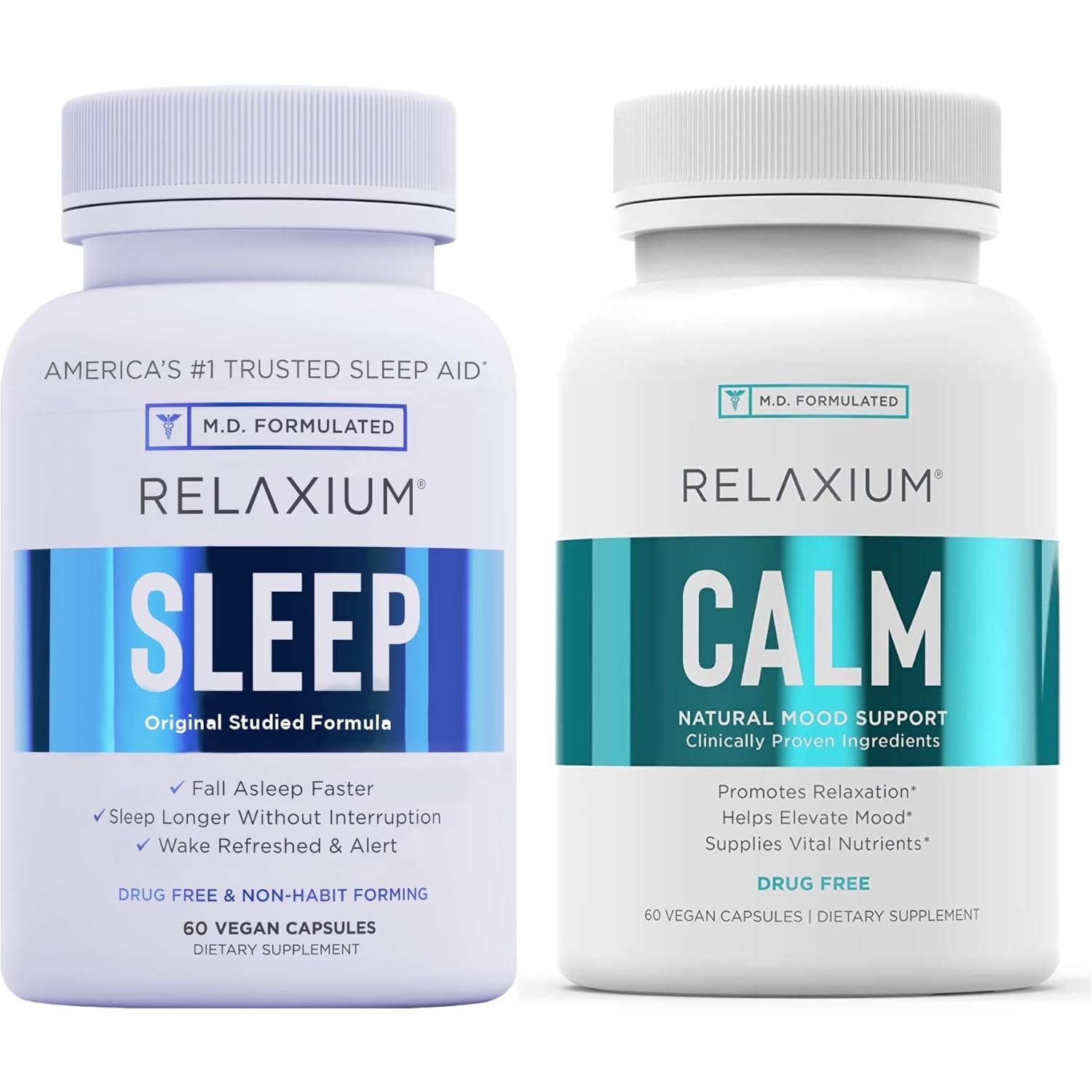 Relaxium Sleep + Calm 60 Vegan Capsules Duo