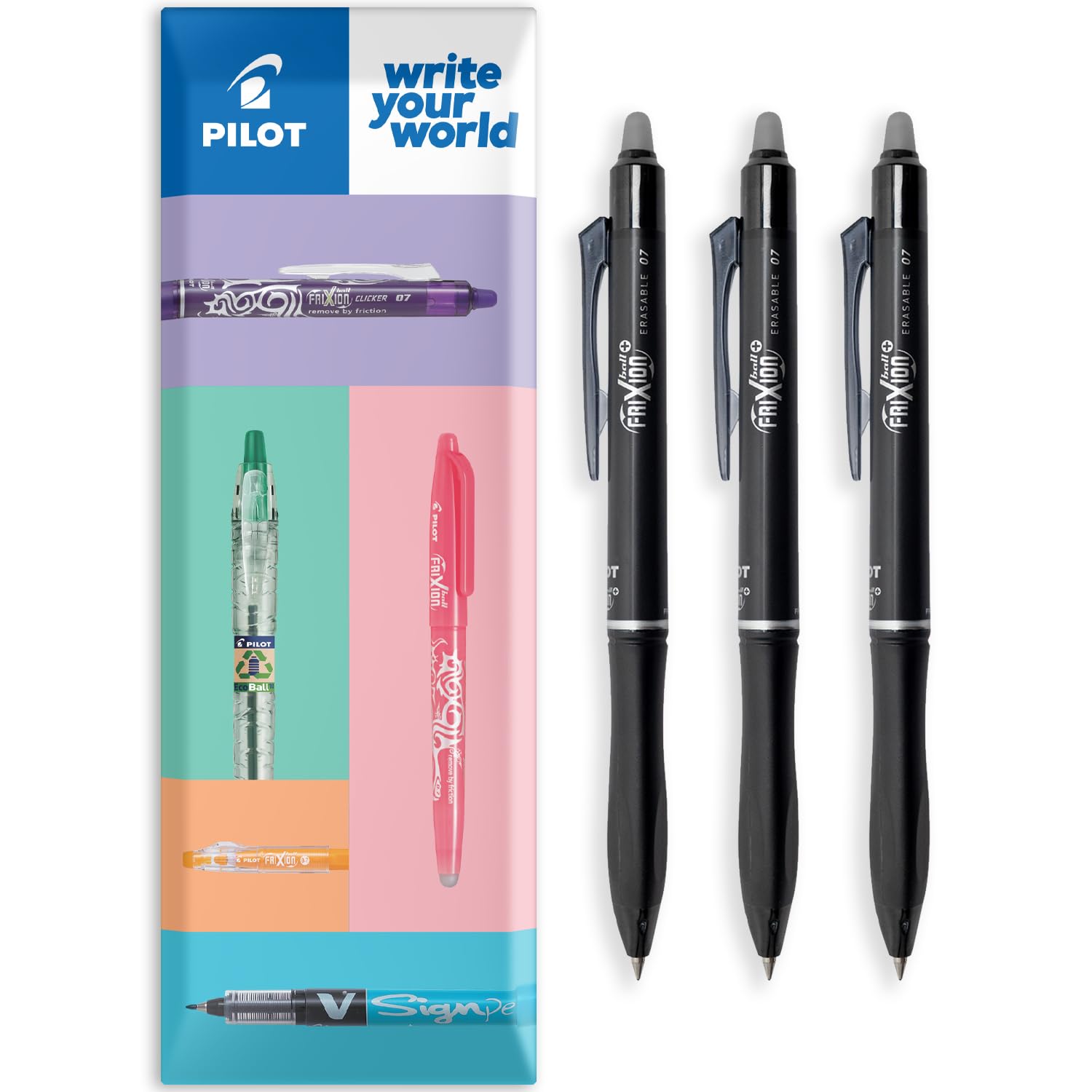 Pilot Frixion Ball - Roller Effaçable - 0,7mm - Noir Pas Cher | Bureau Vallée