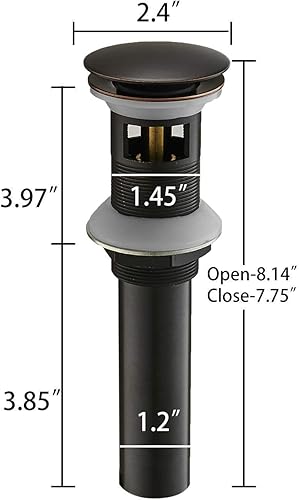 Miniatura 8 de Homevacious Grifo de baño de níquel cepillado con cascada de bronce aceitado con una sola manija grifo de lavabo de un solo orificio con línea de