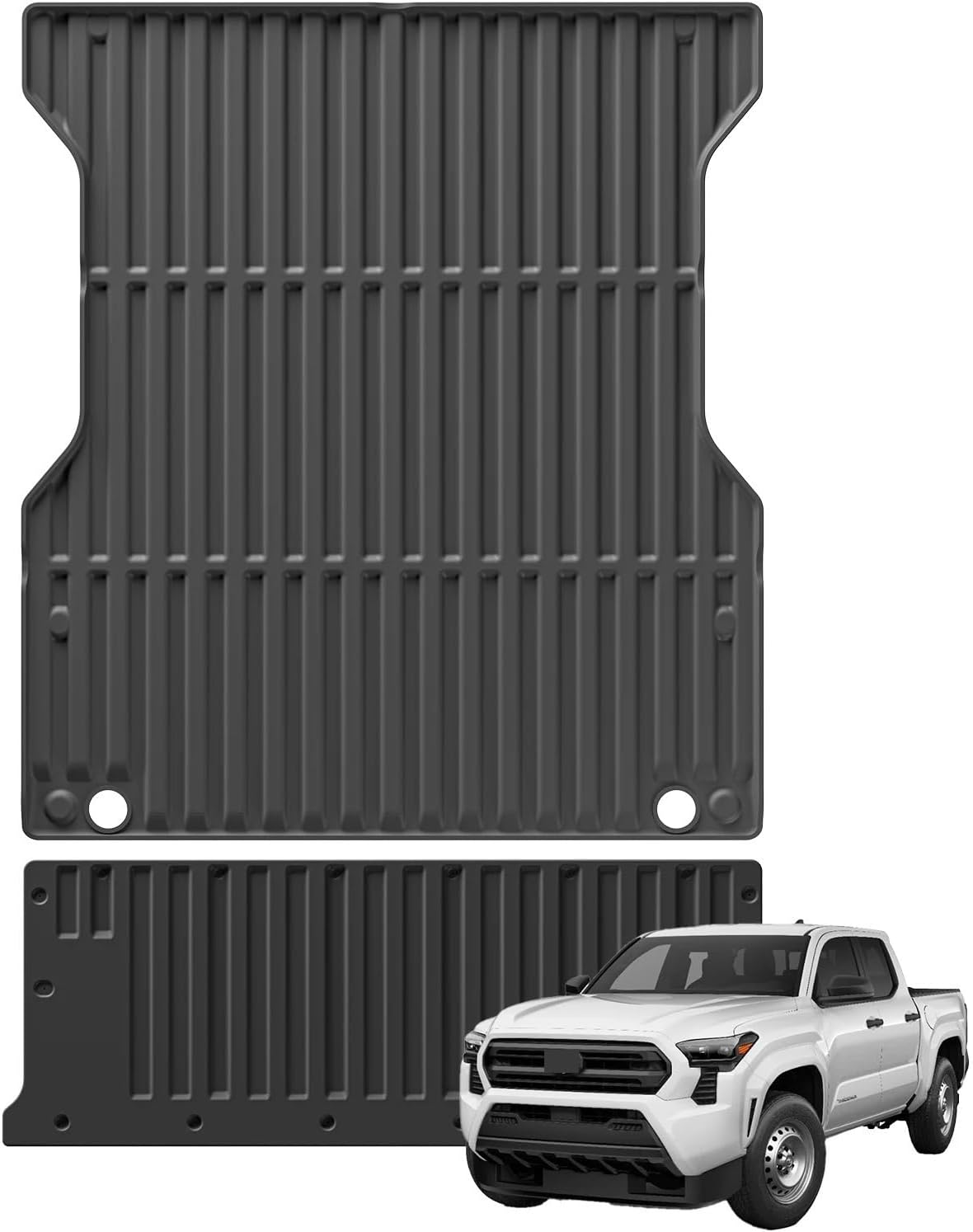 for Toyota Tacoma 2024 6FT Truck Bed Liner Pad TPE 3D All Season Protection Car Mat Black(24Tacoma 1P)