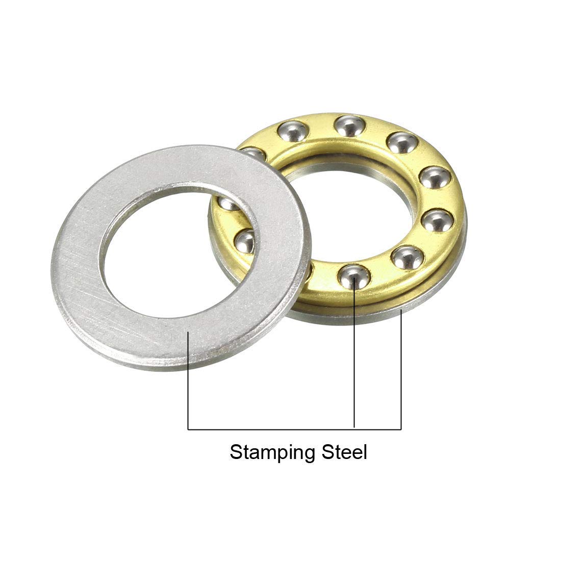 Roulements à Billes Butée Sourcing Map - 12x21x5mm - Acier Chrome - Lot De 4pcs - Pour Machines, Crics, Pompes
