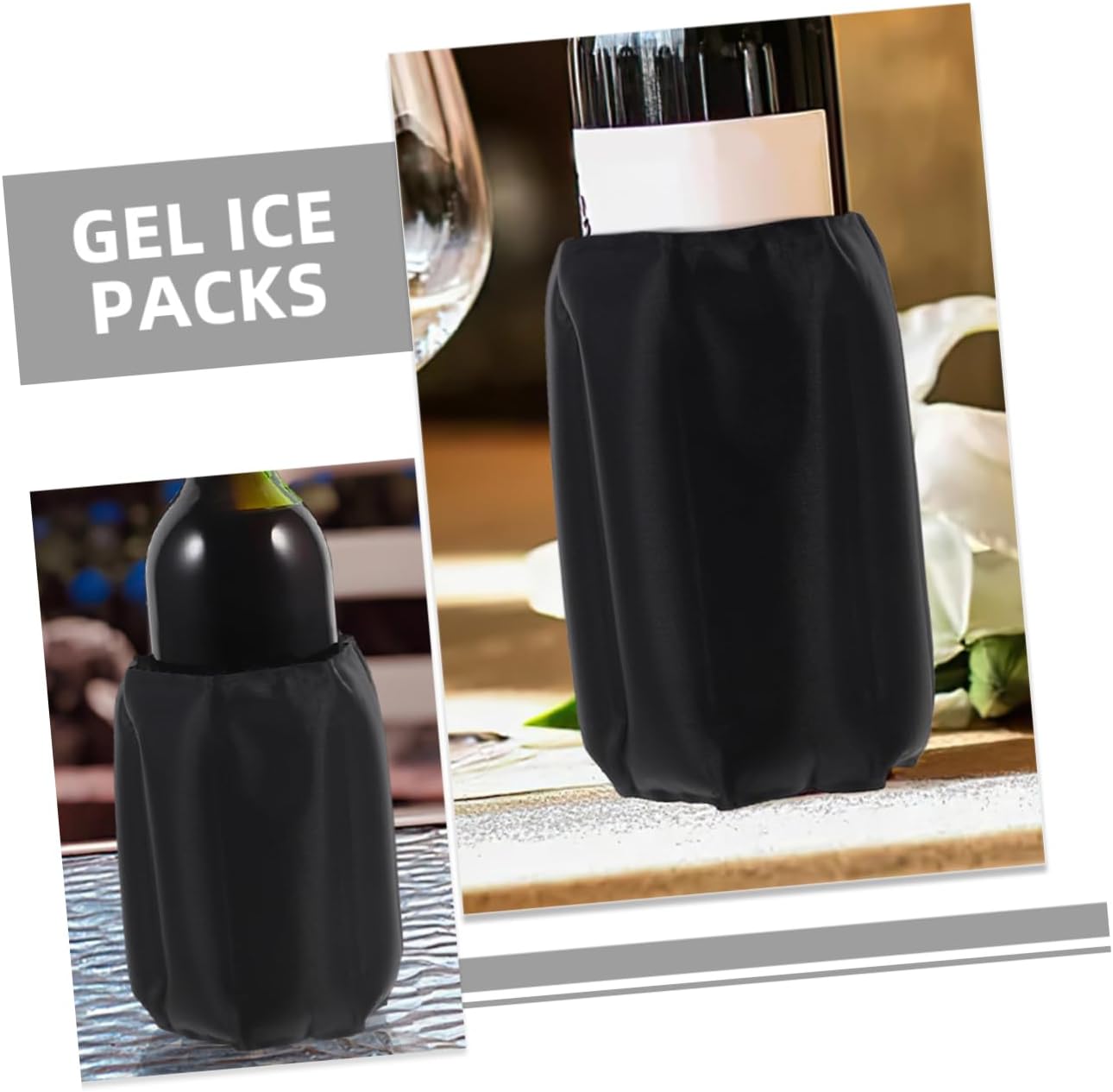 Luxshiny 2Pcs Wine Bottle Cooler Sleeve with Portable Gel Ice Packs for Wine Temperature Control Lightweight and Compact for Outdoor Camping Party Use