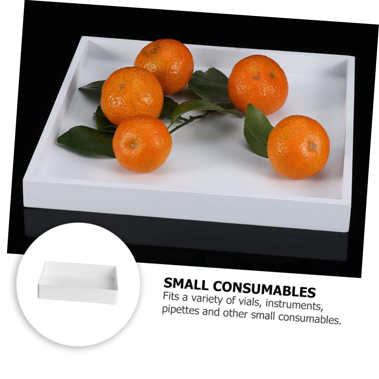 MAGICLULU Plateau de Rangement Blanc en Polypropylène PP, Étanche et Transportable, Organise Les Pipettes et Petits Consommables pour Laboratoire ou Bureau