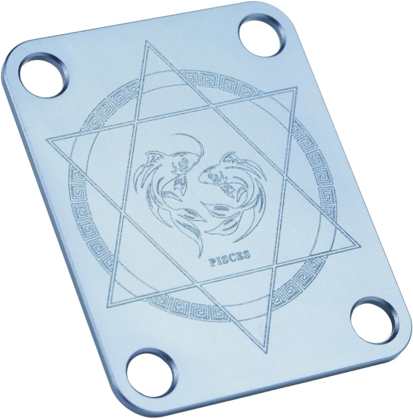 Guyker Guitar Neck Plate, 4-Holes Aluminium Alloy Electric Guitar Bass Neck Joint Plate NeckPlate ‌Star Sign Replacement Part (R-1003, Pisces)