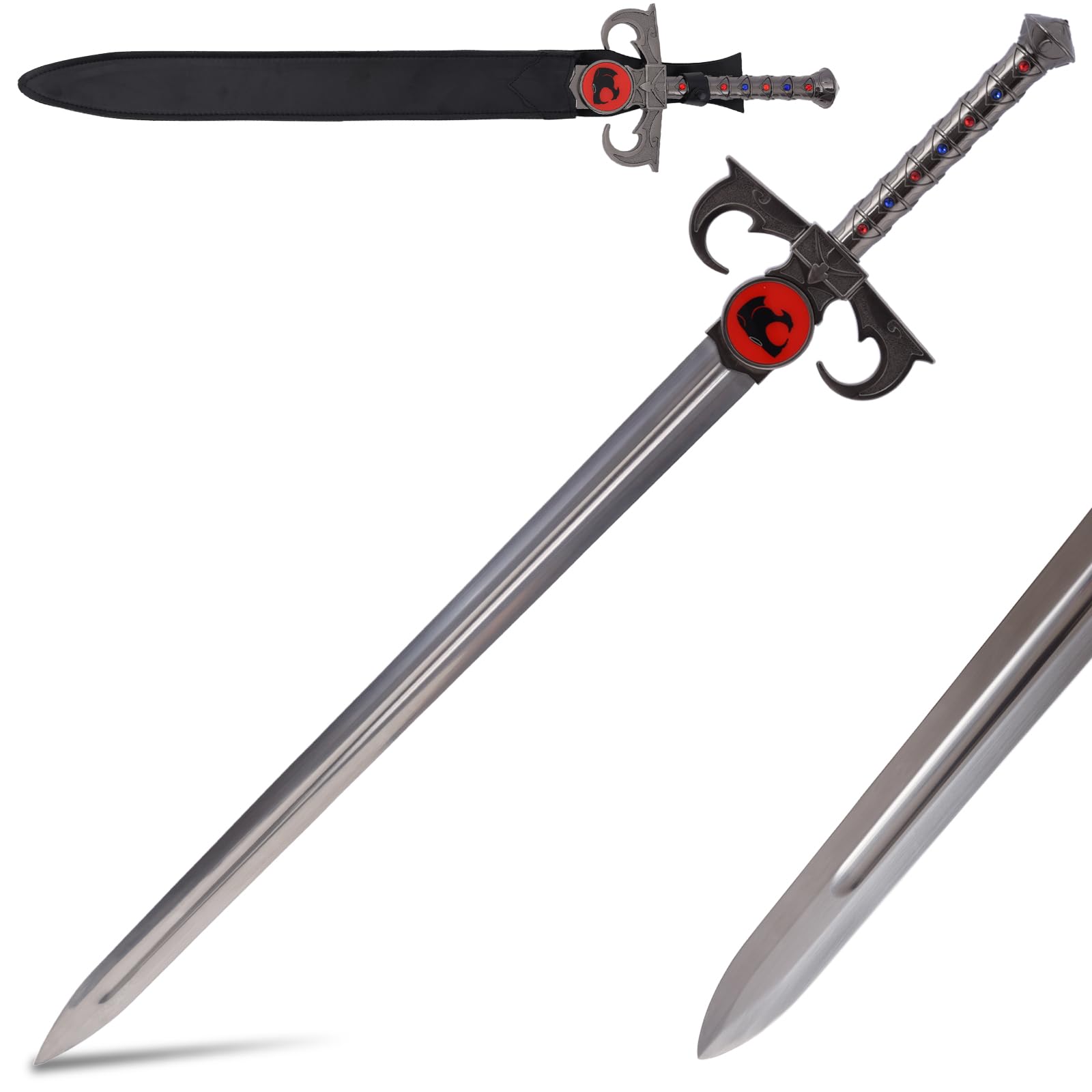 Sanshimoxing 48'' Sword of Omens Metal Eye of Thundera Sword Replica, Stainless Steel Blade, Zinc Alloy Handle, Suitable for Cosplay & Decoration, Not Sharp