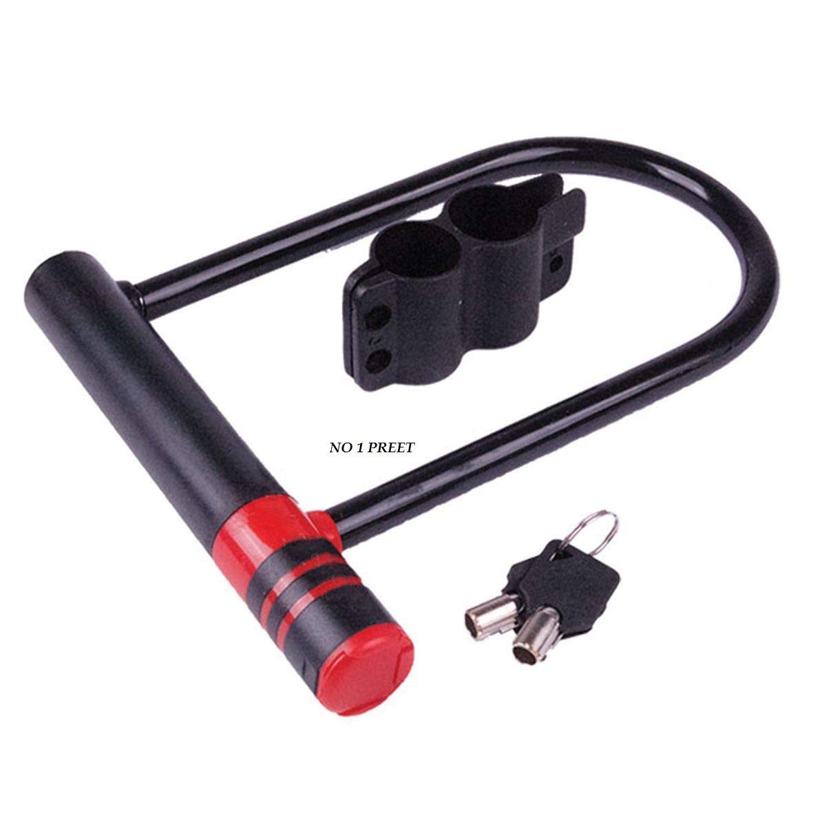Si Black/Red Bicycle Bike Heavyduty D Lock Strong Security U Lock W Keys 180 X 280Mm